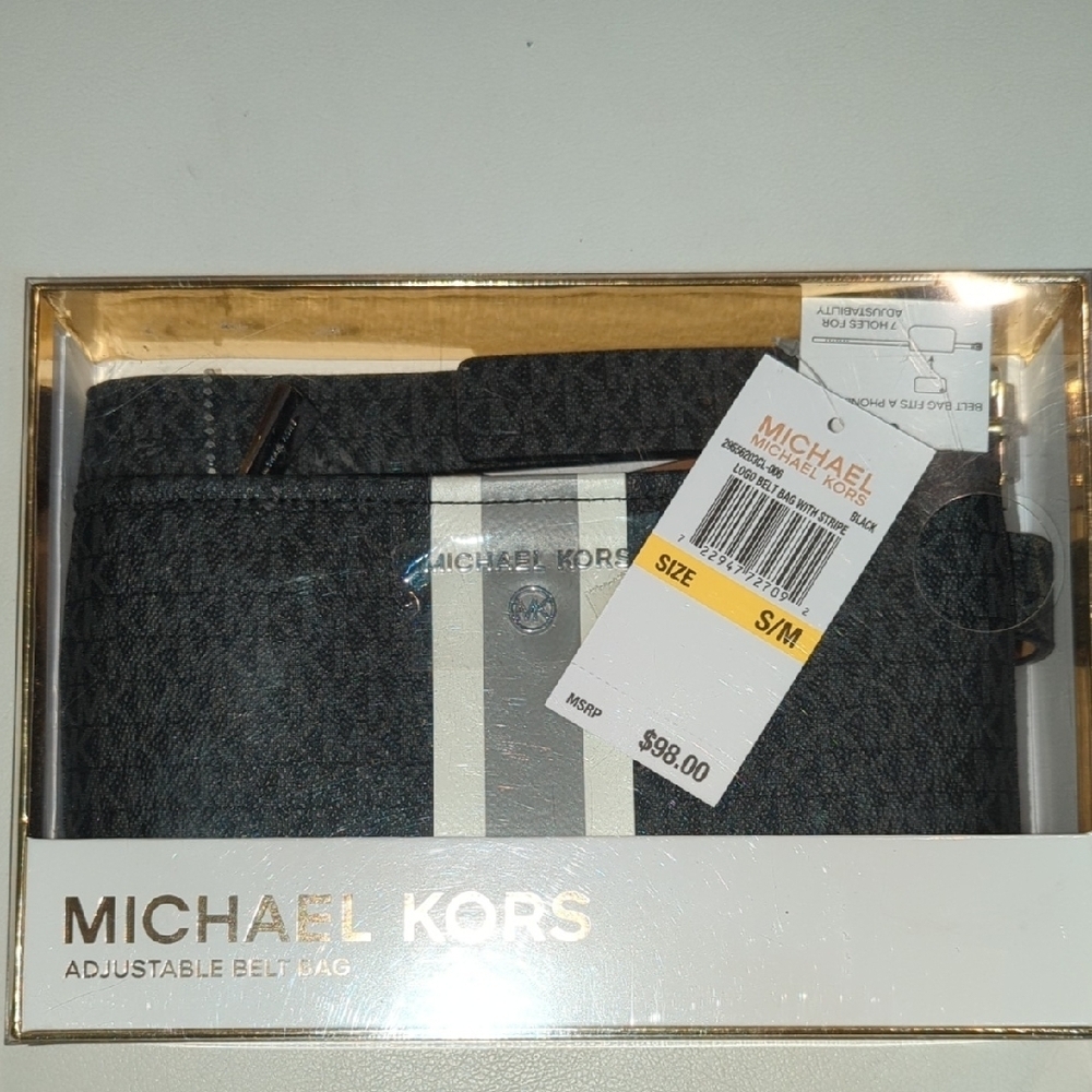 Michael Kors adjustable Black Belt Bag NWT